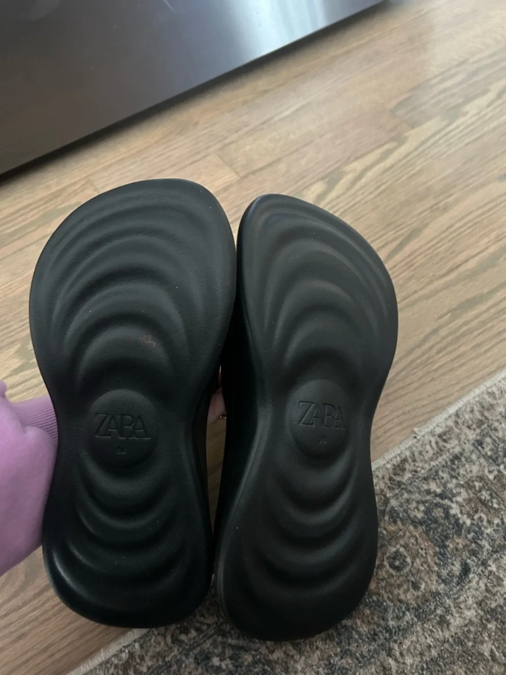 Zara Black Chunky Platform Slide Sandals - Picture 5 of 9